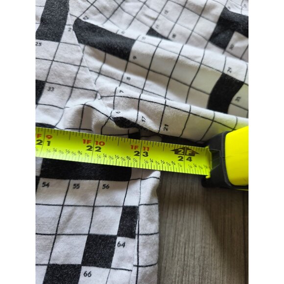 PajamaGram Cotton Pajama Set L Black & White Crossword Puzzle - Picture 7 of 7